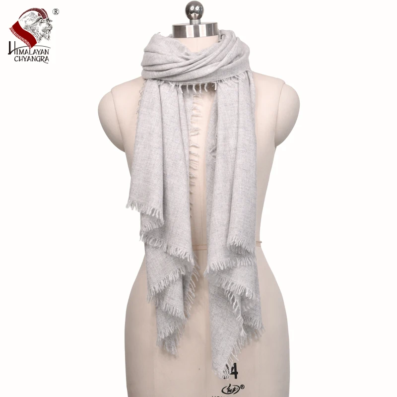 100% кашемировый светильник-серый шарф с Четырехсторонней бахромой модный и