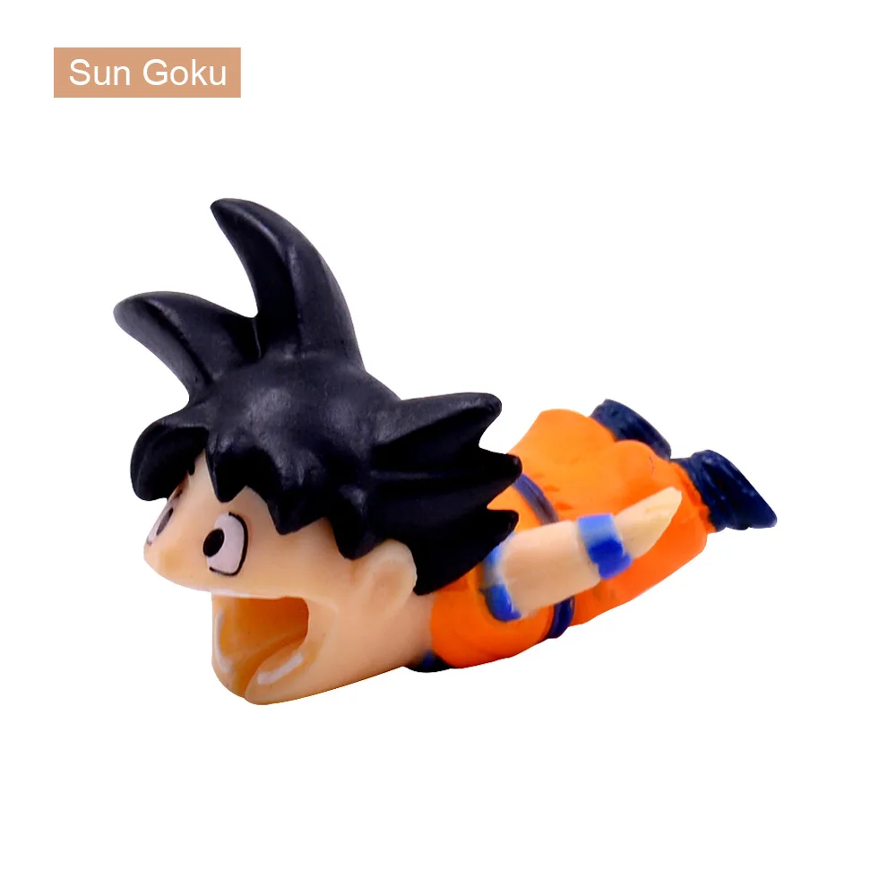Sun Goku CHIPAL Bite аниме Кабельный органайзер Winder для iPhone USB кабель протектор Chompers Чоппер Луффи Сон Гоку мультфильм животных укусы - Цвет: Sun Goku