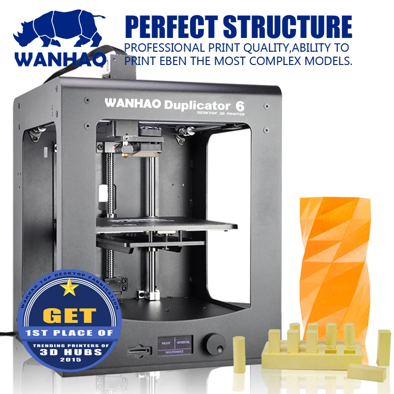 WANHAO 3d принтер D6 популярный FDM/FFF промышленный Дубликатор ABS/PLA нити Высокоточный