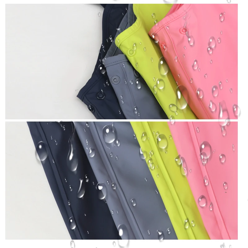 

2019 New Spring Kids Boys Girls Pants Children PU Leather Raincoats Poncho Waterproof Windproof Breathable Outdoor Punch Pant
