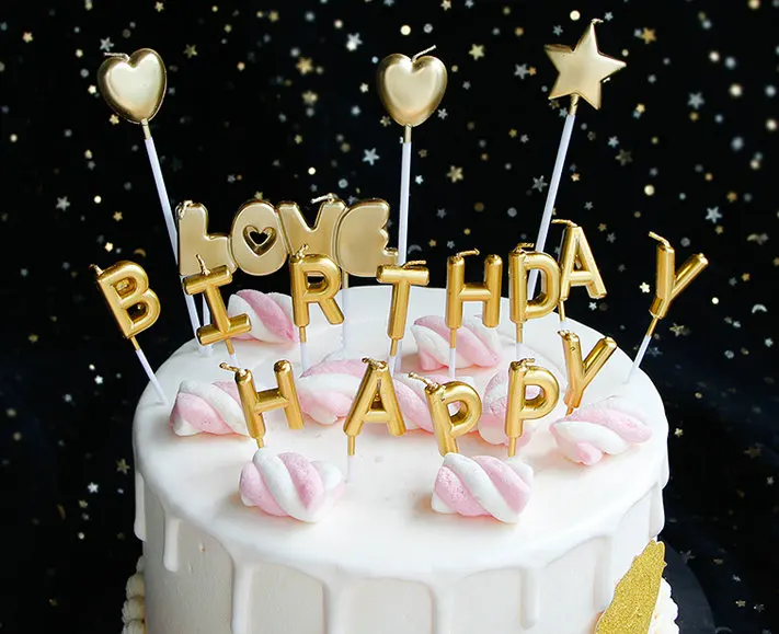 1pcs Gold Silver Number 0-9 Candle Birthday Party Design Candle Decoration Happy Birthday Anniversary Candle Supplies DIY
