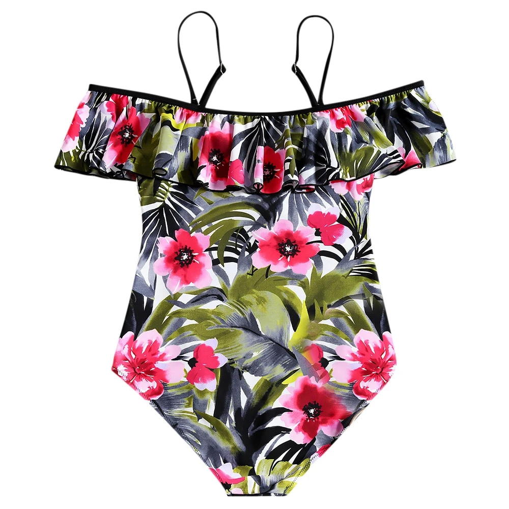 Купальник Для женщин 2019 Одна деталь рюшами купальник женский цельный костюм