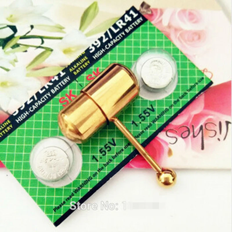 1 шт. Новое поступление кофейное золото вибрирующий язык кольцо без батареи 316L