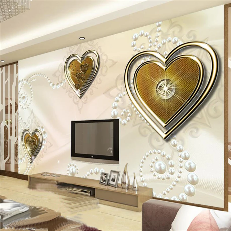 

Росписи обоев на заказ гостиная спальня сердце и украшения сердце росписи ТВ фон украшение дома живопись