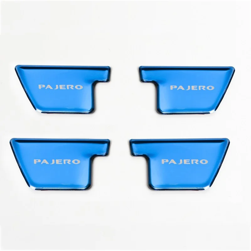 BLUE set Внутренняя дверная ручка из нержавеющей стали для Mitsubishi Pajero IV V80 Montero Limited Super Exceed Shogun - Название цвета: BLUE set