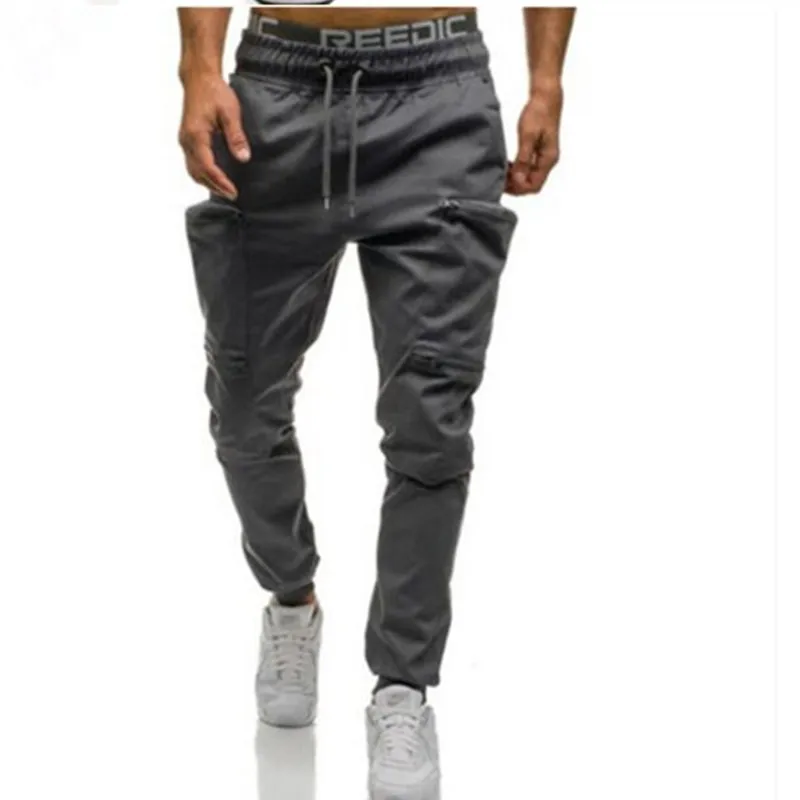 Популярные Брендовые брюки мужские 2019 модные уличные повседневные штаны военные