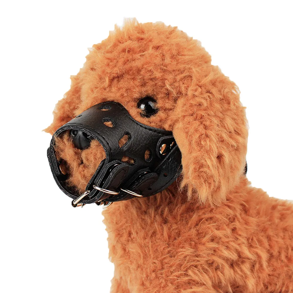 2018 TOP FASHION Prevent Bite Mask Adjustable Leather Cage Muzzle For Dog 0504 | Дом и сад