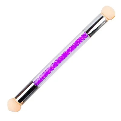 Purple Pen Губки головки острый круглый сменный порошок блеск кисти тени градиентная ручка короткая ручка инструмент для дизайна ногтей УФ гель лак дизайн - Цвет: Purple Pen