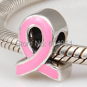 Эмалированная розовая лента подвеска Стерлинговое Серебро молочный Рак