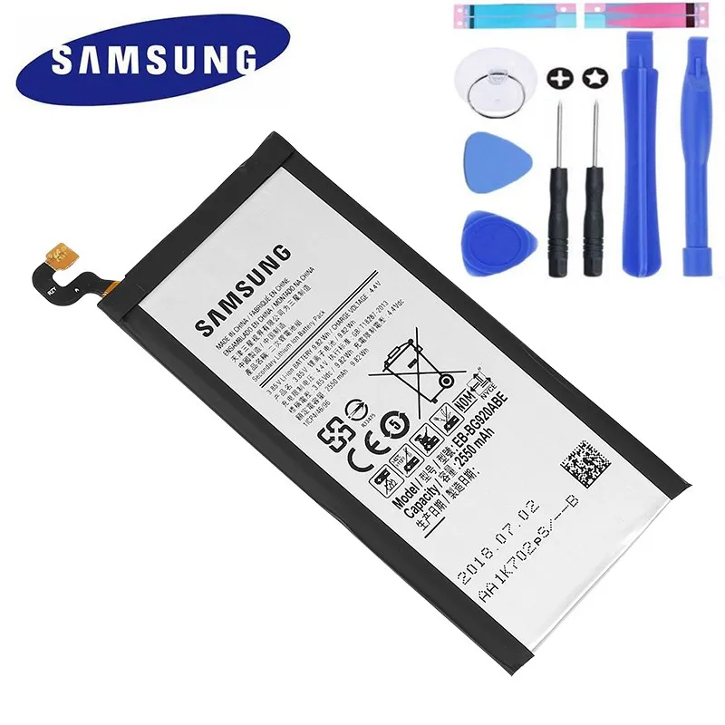 Оригинальный аккумулятор для телефона EB BG920ABE Samsung Galaxy S6 G9200 G9208 G9209 G920F G920I G920 G920A G920V