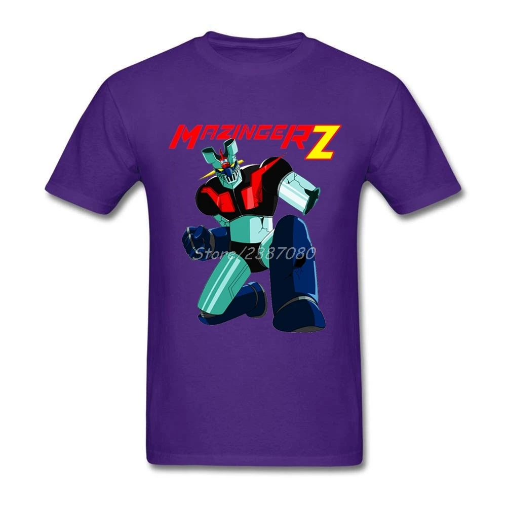 Мазингер Z футболка с коротким рукавом мужские футболки мода Swag XXXL Хлопок Crewneck футболки - Цвет: Фиолетовый