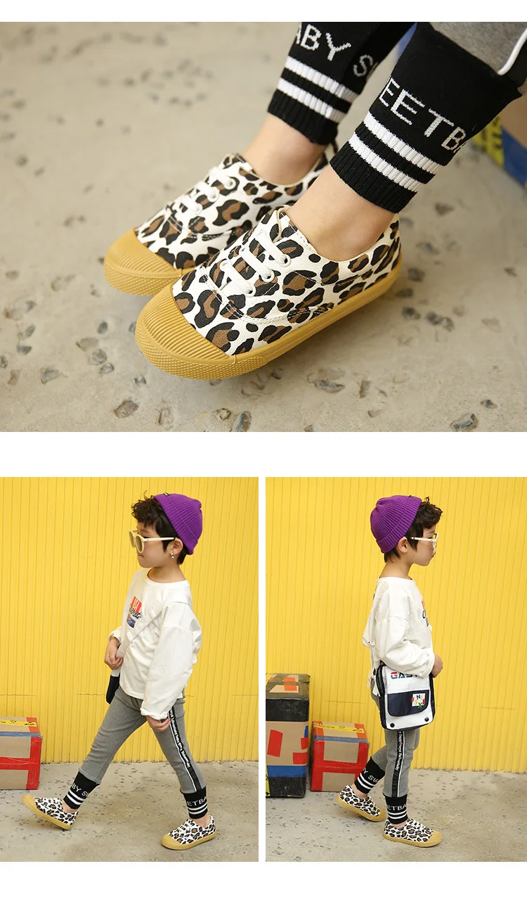 Кроссовки детские без шнуровки мягкие дышащие леопардовые повседневная обувь