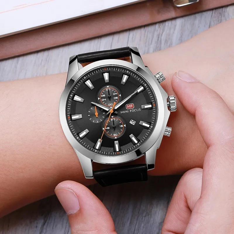 Часы наручные мужские с хронографом модные спортивные водонепроницаемые