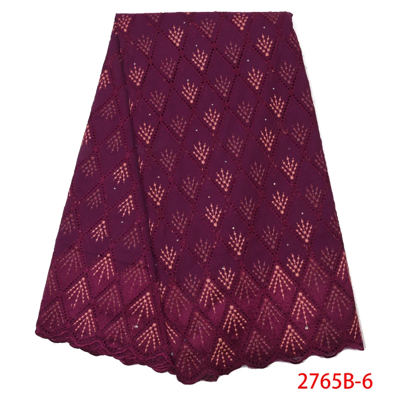 Swiss Volie Lace Fabric High Quality African Embroidered Dry Fabric Latest Voile with Stones KS2765B-2 | Аксессуары для одежды