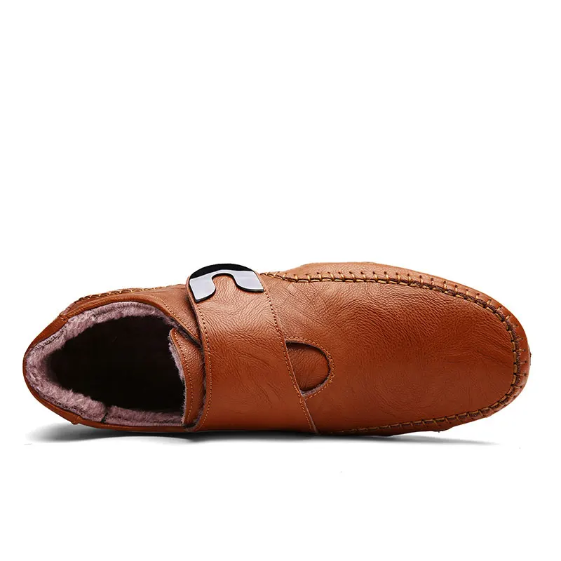 Autumn Winter Men's Casual Shoes Genuine Leather Men Loafers Handmade Mocassin Homme Warm Fur Moccasins Driving | Обувь