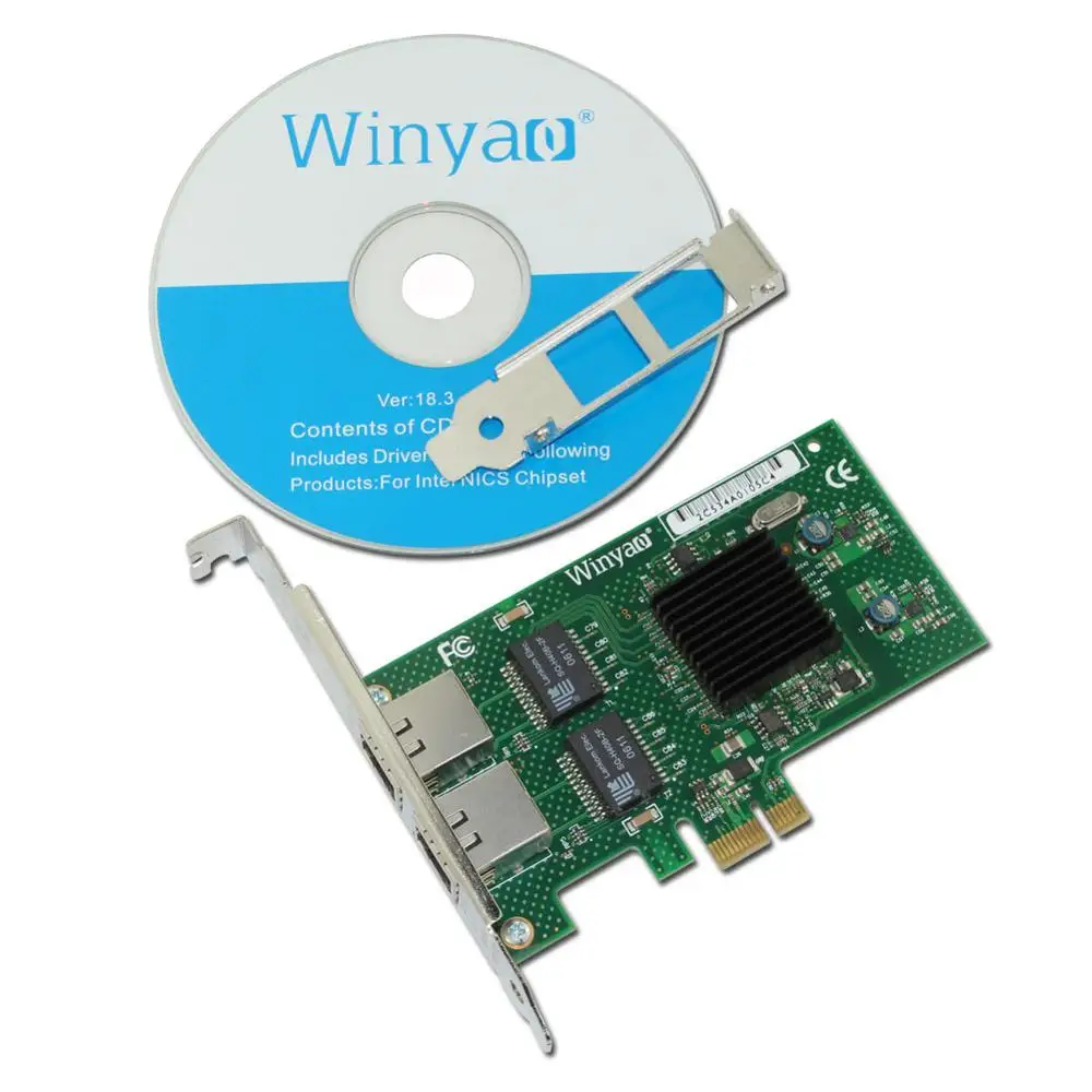 Winyao WY575T2 PCI-E X1 Двухпортовая гигабитная Ethernet Сетевая карта 10/100/1000 Мбит/с LAN адаптер