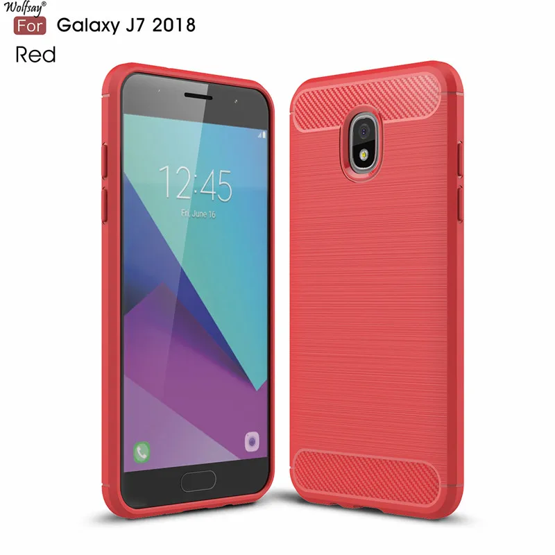 Wolfsay антидетонационных чехол для samsung Galaxy J7 2018 Чехол Мягкий ТПУ матовый J737 бизнес