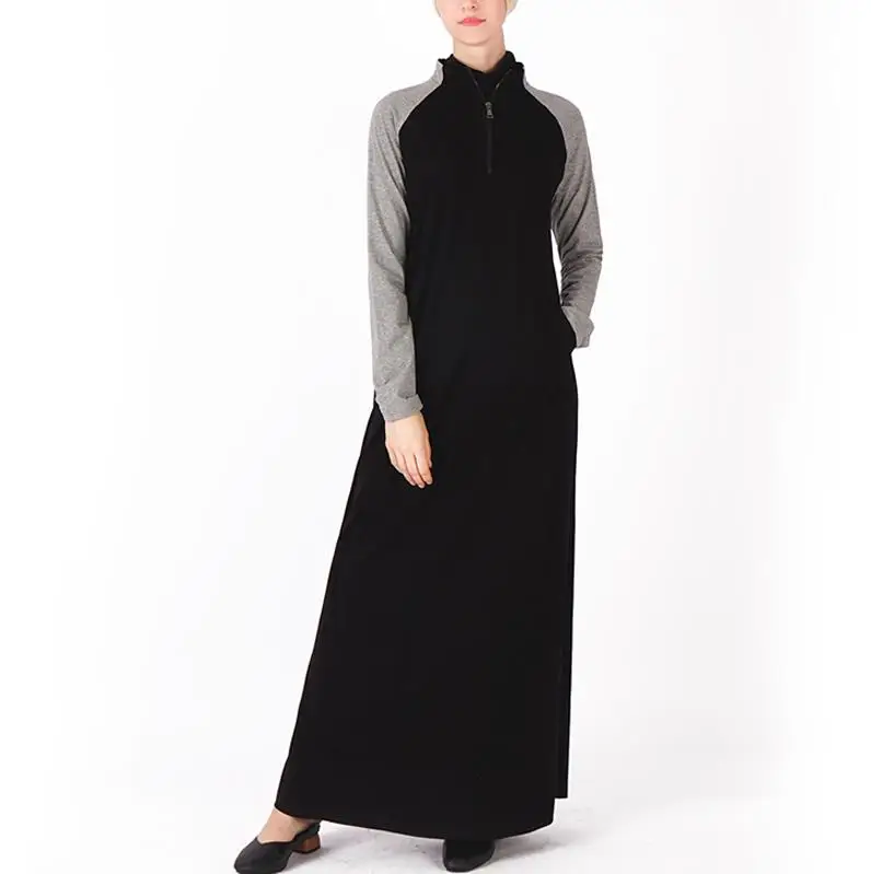 Black Dress Толстовка abaya Дубай, Турция хиджаб мусульманское платье Кафтан Абая для женщин Кафтан Elbise турецкая исламская одежда Рамадан Халат - Цвет: Black Dress