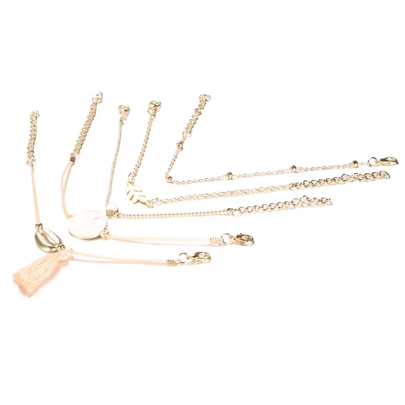 Новинка модный браслет из пяти частей розовый оранжевый с подвеской в виде земли