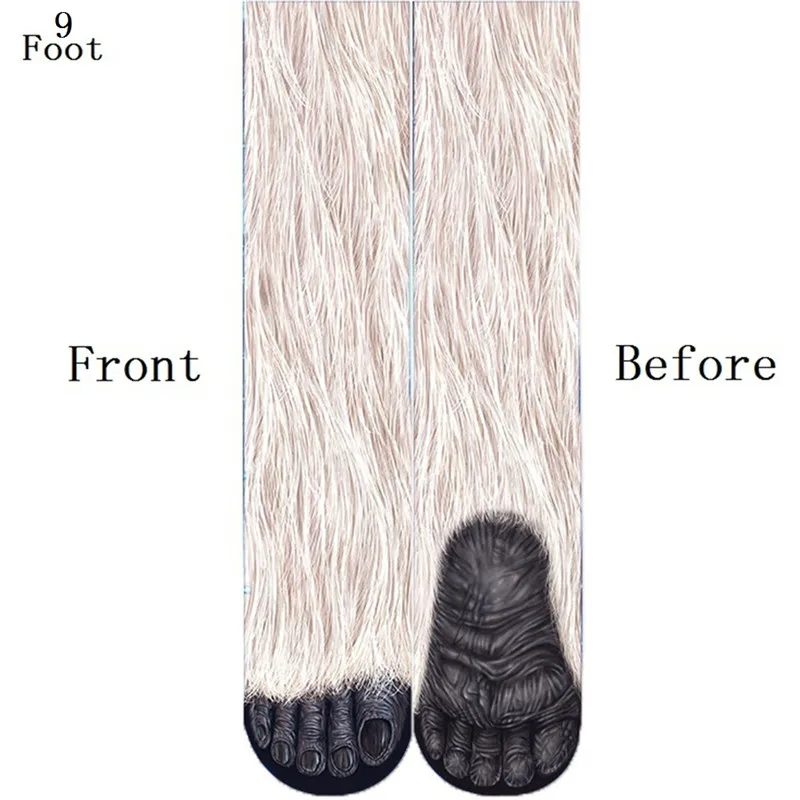9-Bigger Foot Новые модные популярные хлопковые носки с принтом в виде лап животных для мужчин и женщин забавные носки с 3D принтом в виде животных эластичные дышащие носки унисекс QRVB103 - Цвет: 9-Bigger Foot