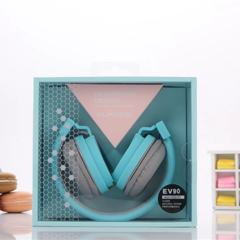 Новейшие милые наушники ярких цветов складная детская гарнитура с микрофоном