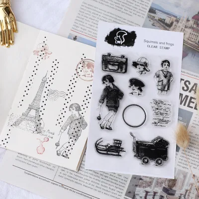 Прозрачная ручная книга в стиле ретро часы европейском почтовые марки украшения