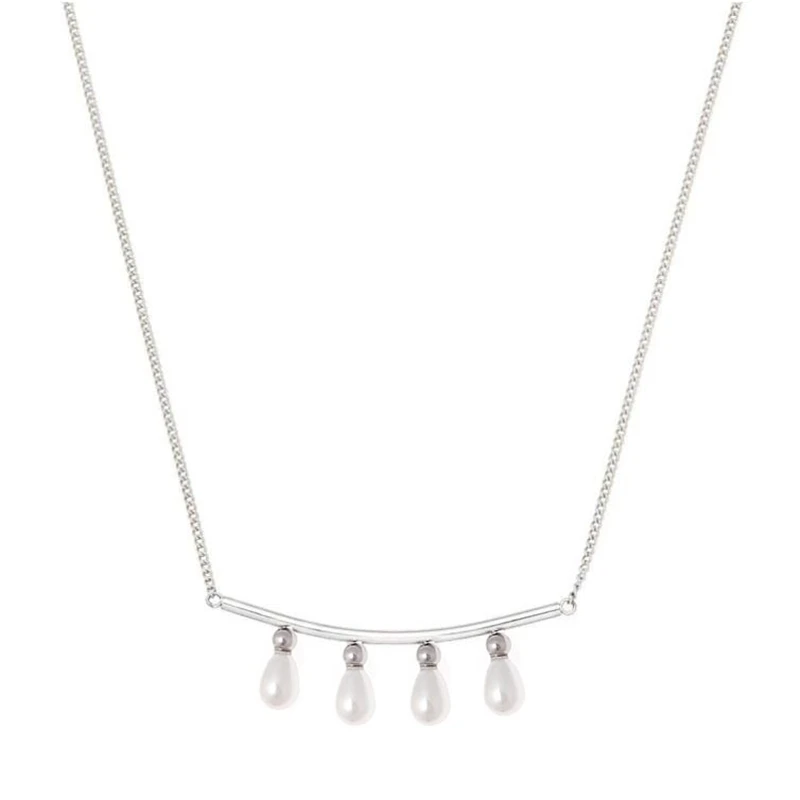 Mavis ожерелье с жемчужной подвеской из ракушки нержавеющей стали в виде трубы