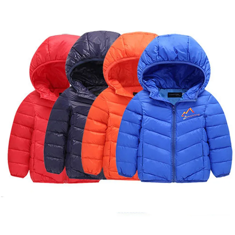 Теплые Перо Подпушка детские зимние пальто подкладкой Костюмы От 3 до 10 лет