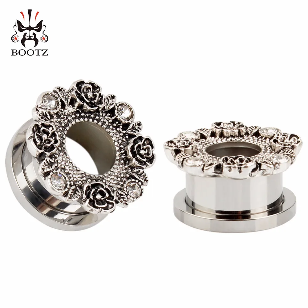 

new body jewelry stainless steel fashion ear plugs tunnels piercing ear gauges 2pcs pair selling stretchers