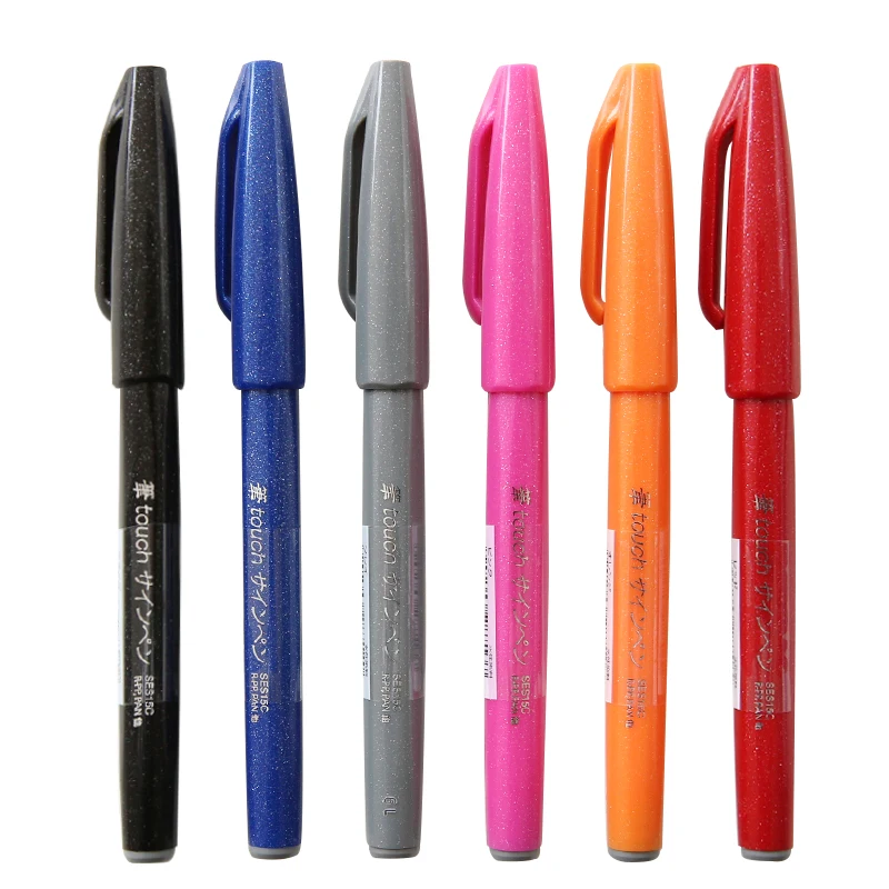 

6pcs or 12pcs/set japan Pentel brush pen art maker pen Color Journal curlicue pen Painting supplies kawaii