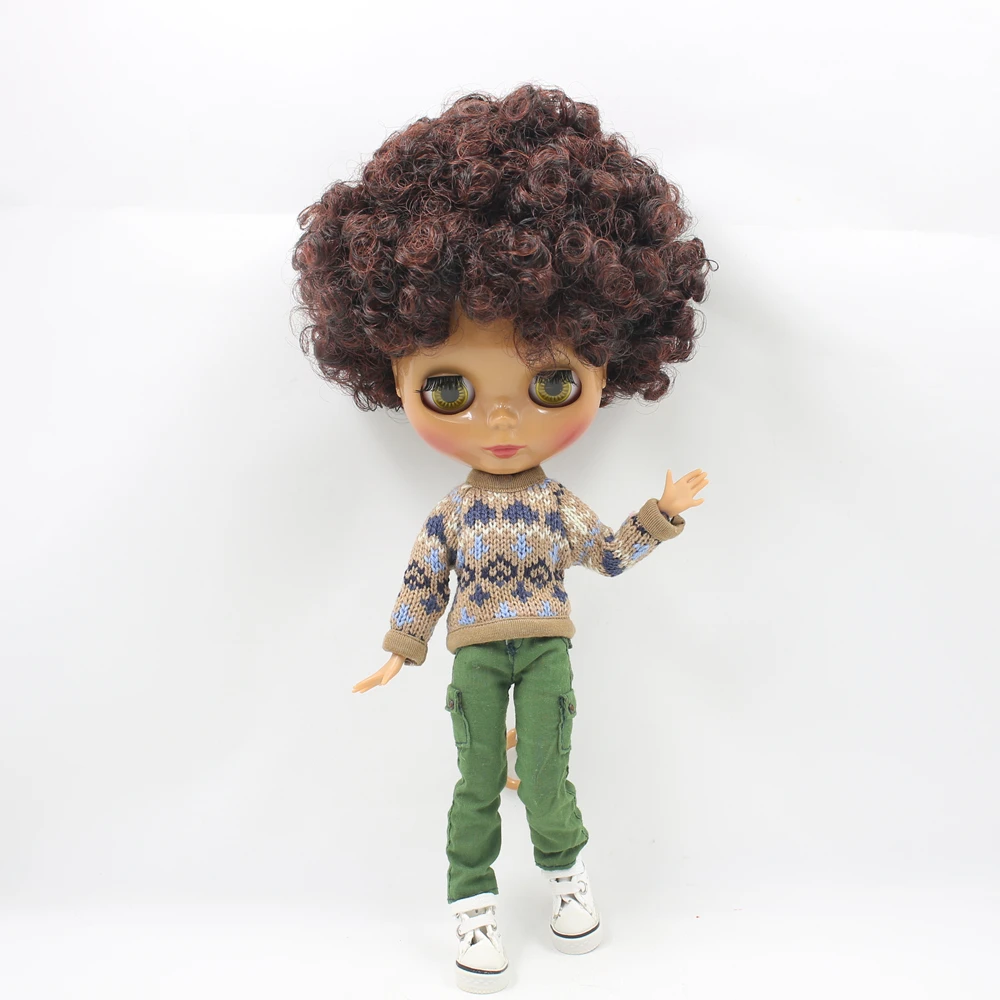 Кукла Blyth ICY DBS № BL9103/0362 коричневый микс винно красный кудрявый волос для суставов