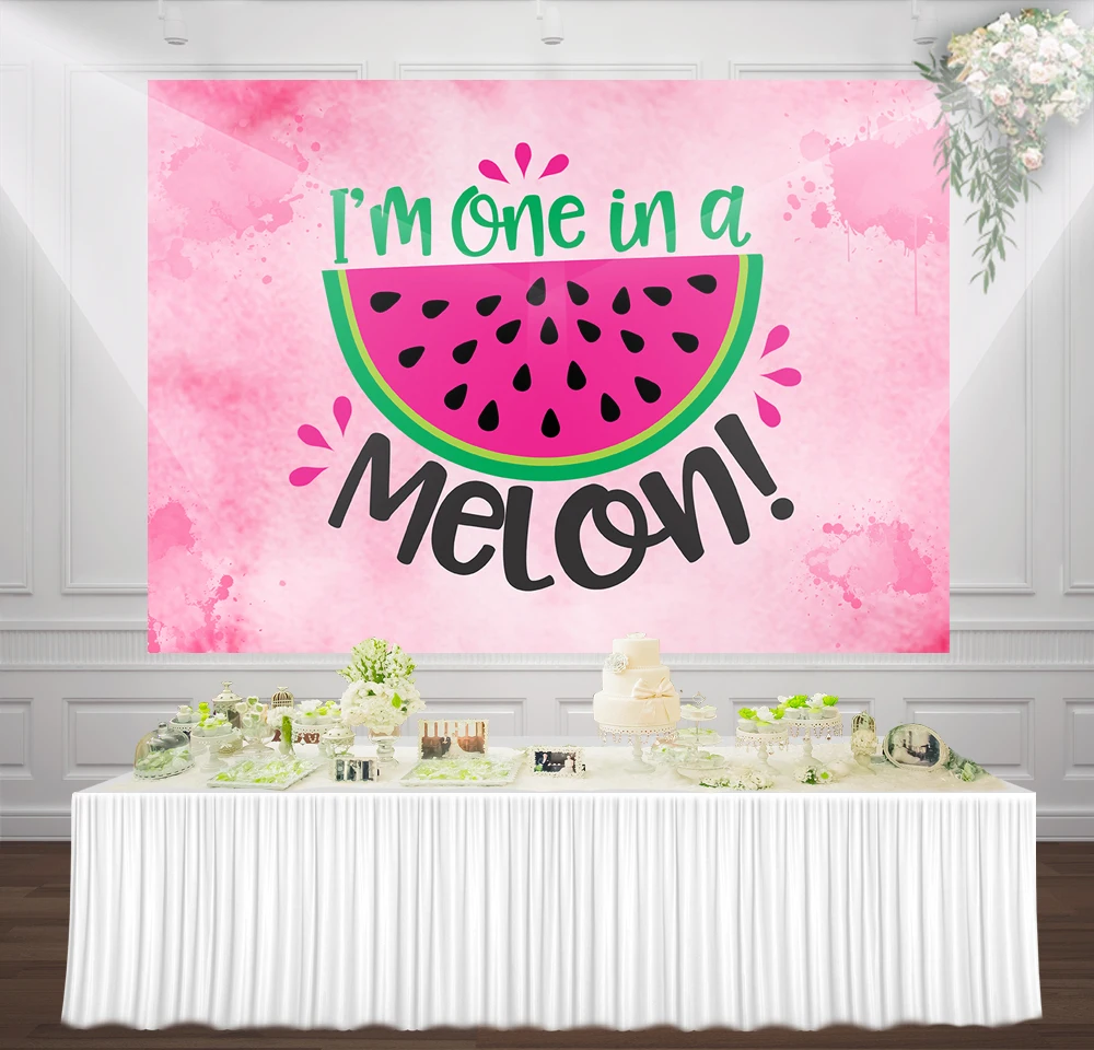 

Backdrop Pastel Watercolor Watermelon Girl 1st Birthday Party Background Party Photo Background
