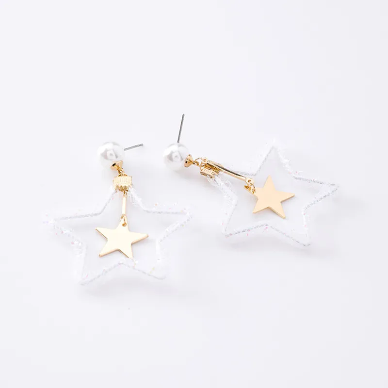 Современные Для женщин серьги 2018 простой сетчатые Gold Star корейской моды
