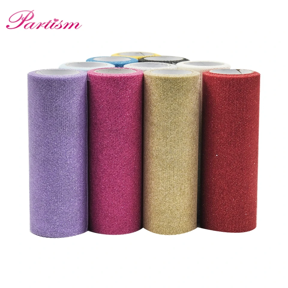 

10YardX15cm Bling Crystal Tulle Roll Organza Sheer Gauze Element For Table Runner And Home Garden Wedding Party Decoration