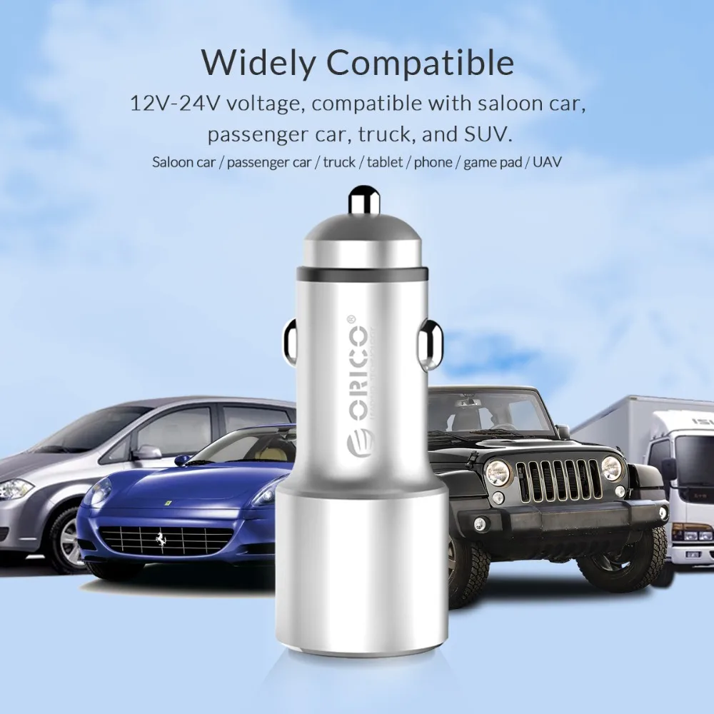 ORICO мини двойной порты usb универсальный 12 Вт Quick Charge 3 0 быстрый автомобиль зарядное