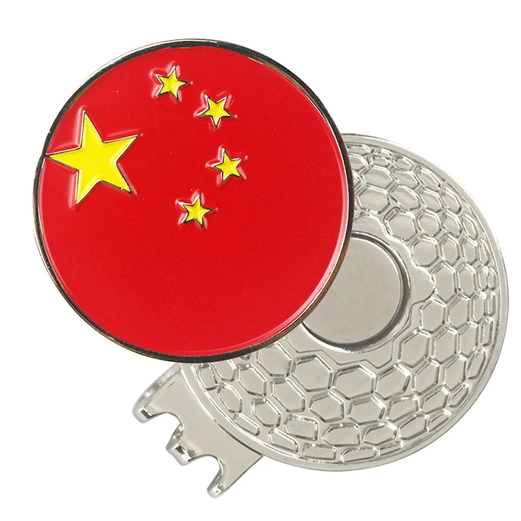 China PINMEI Набор маркеров для мячей для гольфа с клипсой для гольфа(1 шт. Для колпачка и 1 шт. Для маркера для гольфа) Лучшие аксессуары для игры в гольф для женщин и детей - Цвет: China