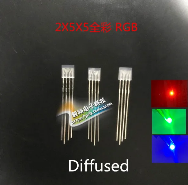 10pcs LEDs 255 Diod RGB LED Diffused Common Anode CATHODE Square 2*5*5mm Red Green Blue Light Emitting Diodes DIY Diode | Лампы и