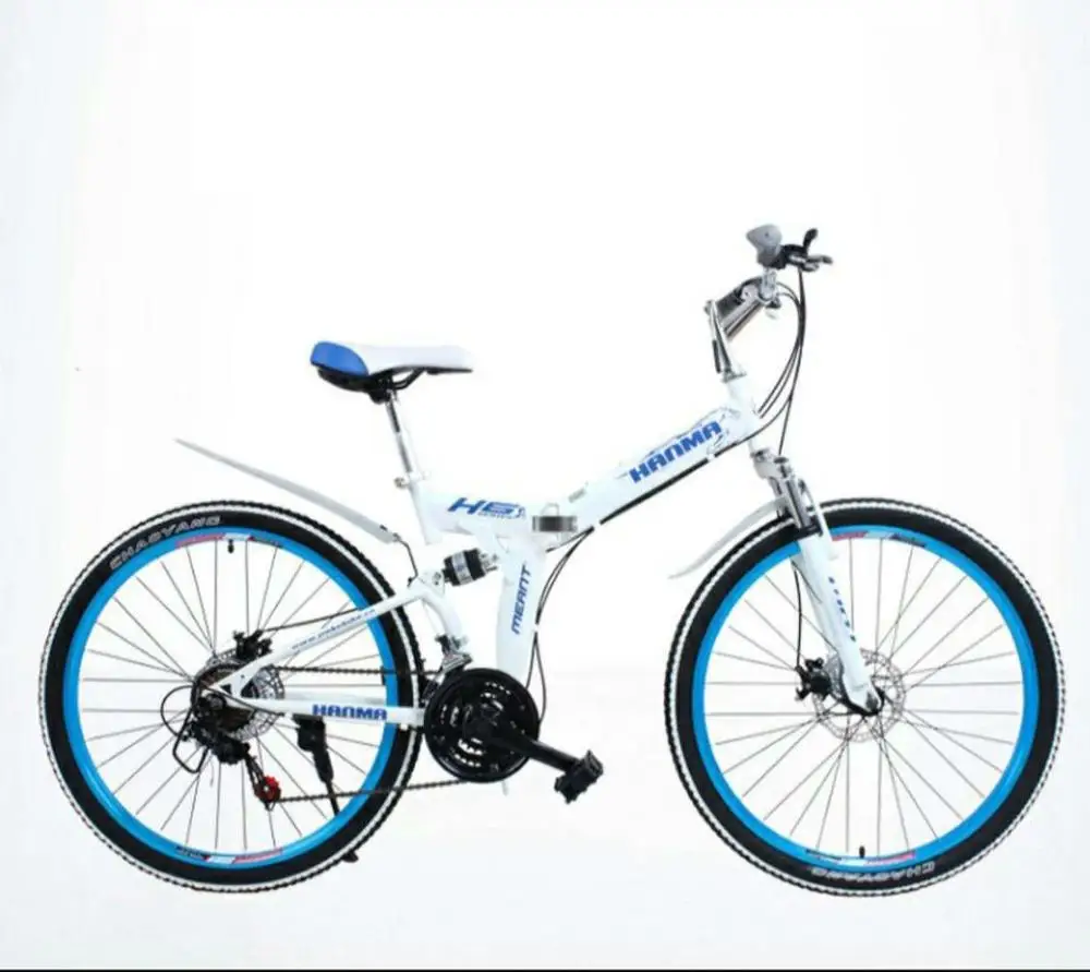 26 Inch 27 speed Складной горный велосипед 21 скоростей 26/24 дюймов передние и задние механические дисковые тормоза двойные для взрослых студентов - Цвет: 26 Inch 27 speed