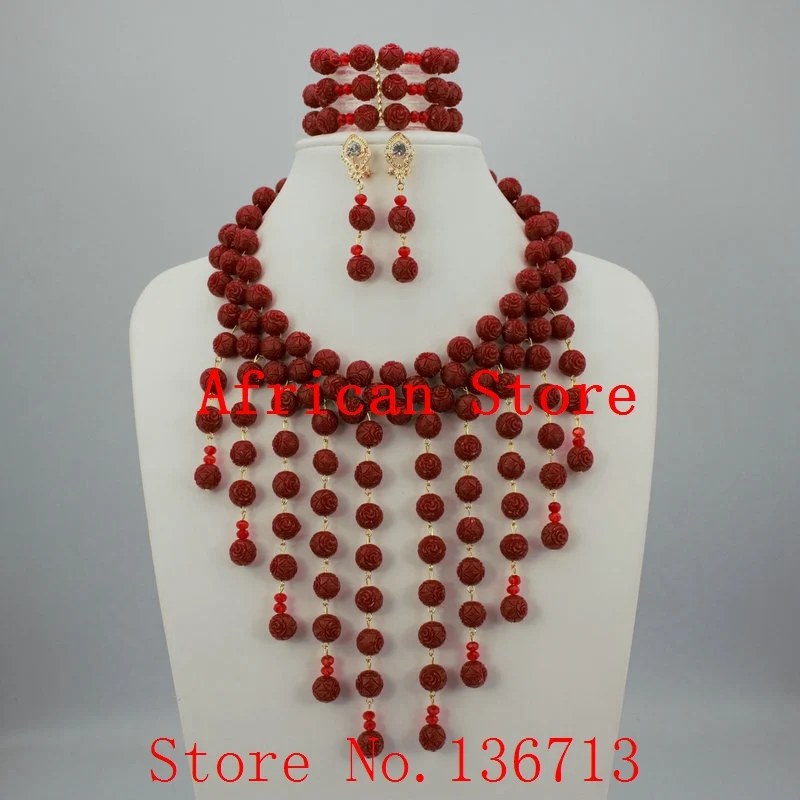 

Marvelous 6 Rows Nigerian Wedding African Beads Yellow coral Jewelry Set/african beads jewelry set with Crystal HD334-2