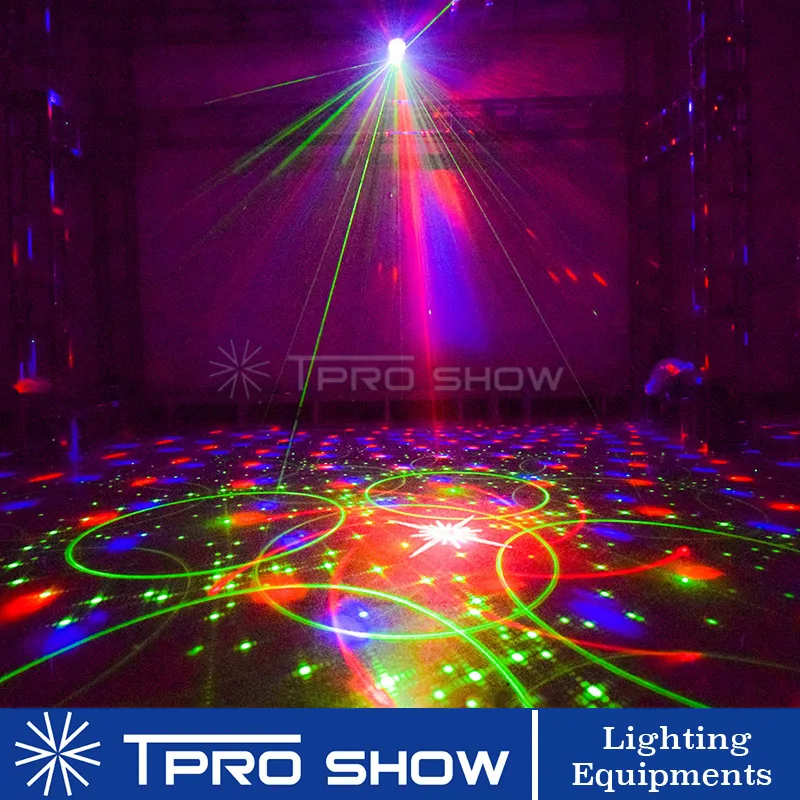 Мини лазерный луч Gobo проектор Красный Зеленый лазер DJ RGB LED магический диско шар 60