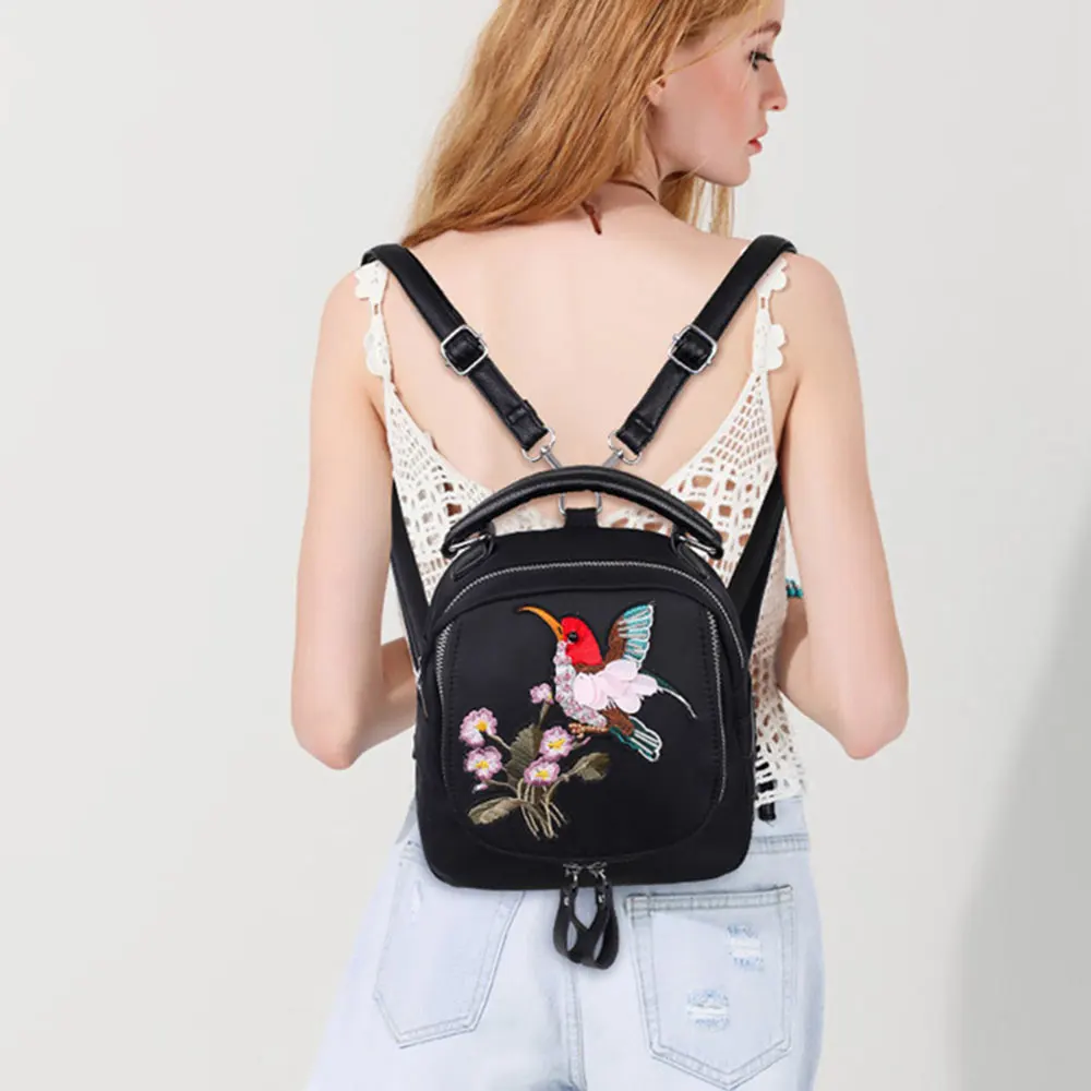 Женский рюкзак из ткани Оксфорд с вышивкой и стрекозой|embroidery backpacks|backpack ladiesbackpack