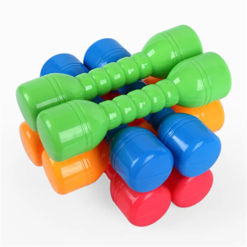

1 Pair=2 Pieces Children plastic dumbell sport game fitness dancing tool indoor training 4 colors