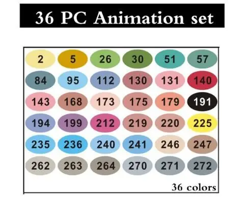 36 Animation set Finecolour EF100 240 цветов чернила на спиртовой основе двуглавый эскиз художественные маркеры с коробкой - Цвет: 36 Animation set