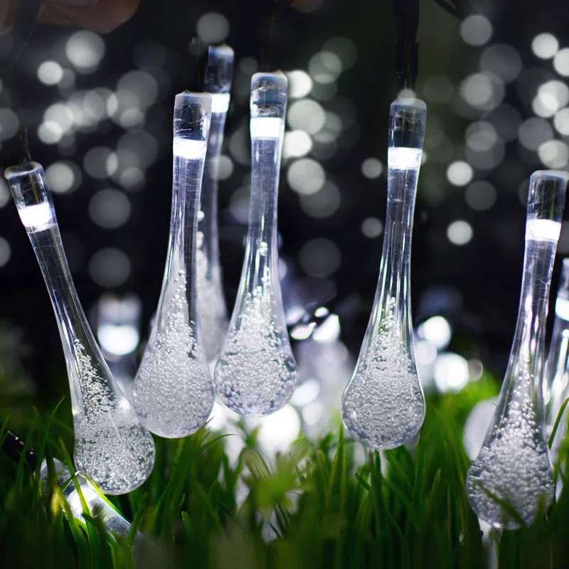 SOCO 30LEDs Solar Decorative Lights 6M Water Drop Led Fairy String Waterproof Outdoor Garden Holiday Party Home Lighting | Освещение