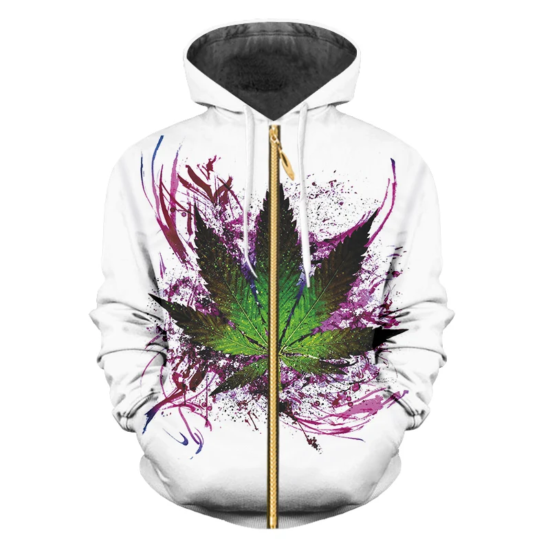OGKB Лидер продаж для женщин/для мужчин принт листья цветок толстовки куртка мода