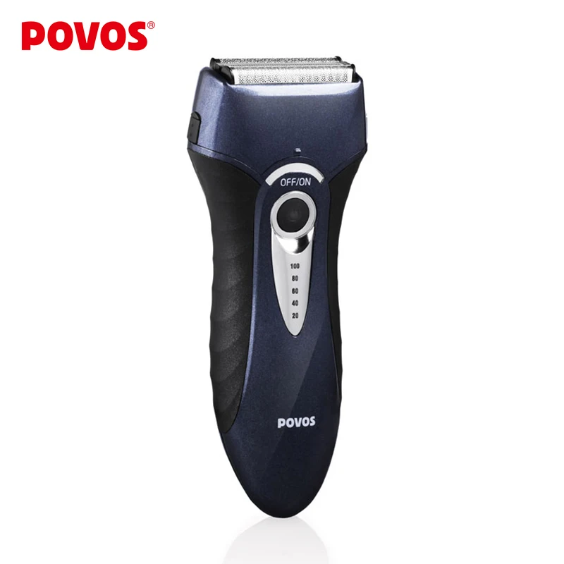 POVOS мужская аккумулятрная электробритва полностью моющаяся три лезвия евро