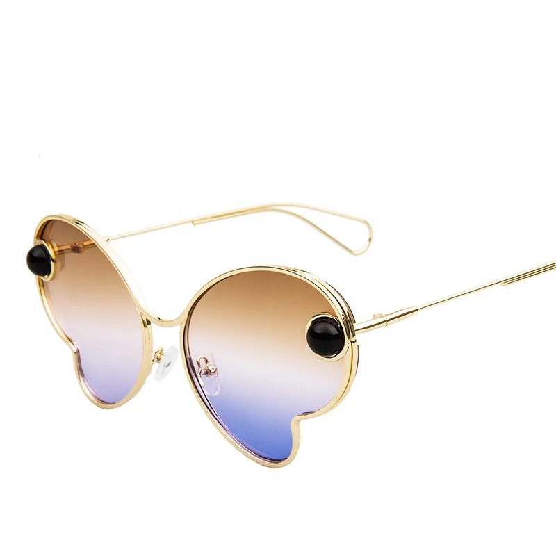 Новые модные солнечные очки для женщин брендовые желтые солнцезащитные в