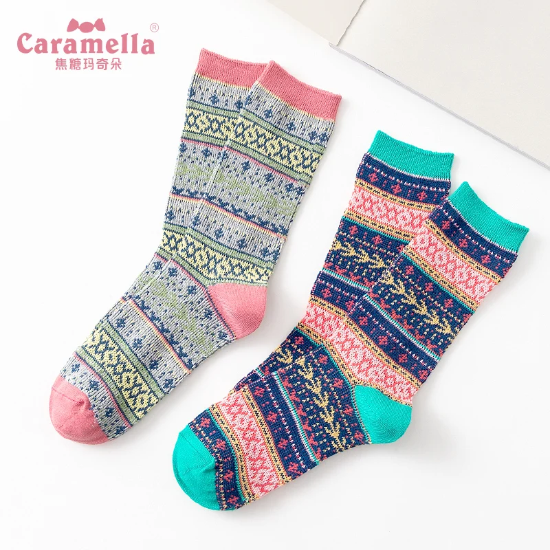 Caramella/Брендовые женские носки забавные повседневные хлопковые в британском