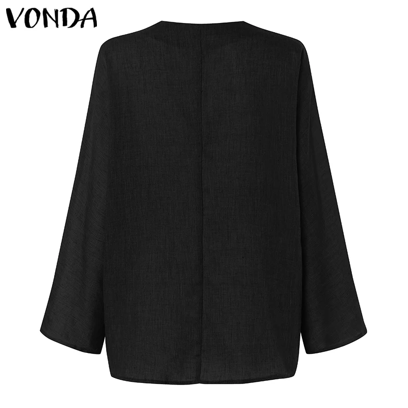 VONDA, женская блузка, рубашка, осень, повседневная, для беременных, Blusas, топы, сексуальный, v-образный вырез, полный рукав, размера плюс, для беременных, топы, блузки, Femme