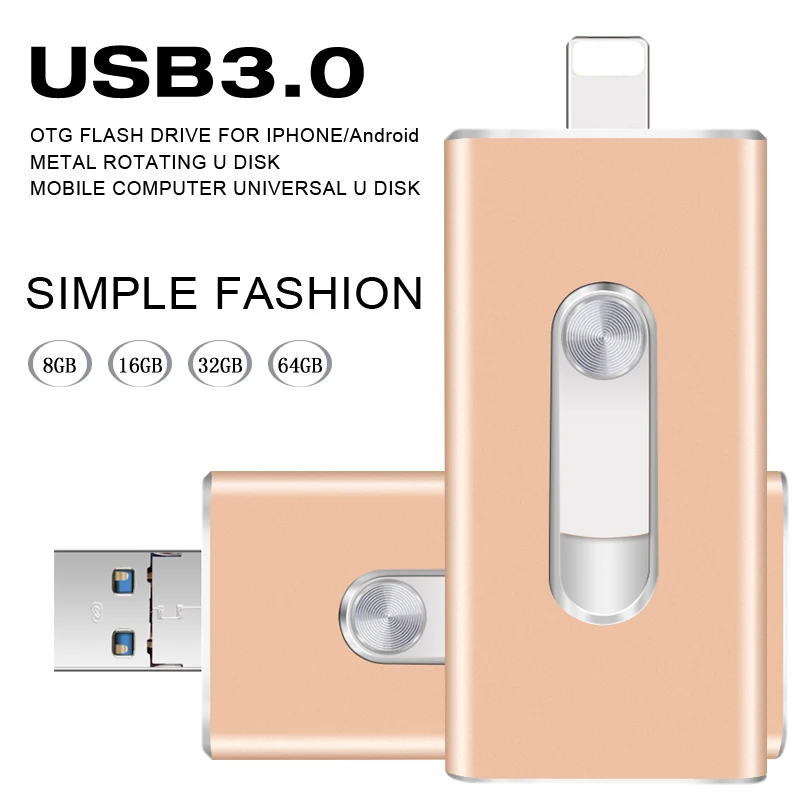 USB3.0 флэш-накопитель 32 Гб 16 для iPhone 6/7/6 s/8 реальная емкость 128 ГБ USB внешнее